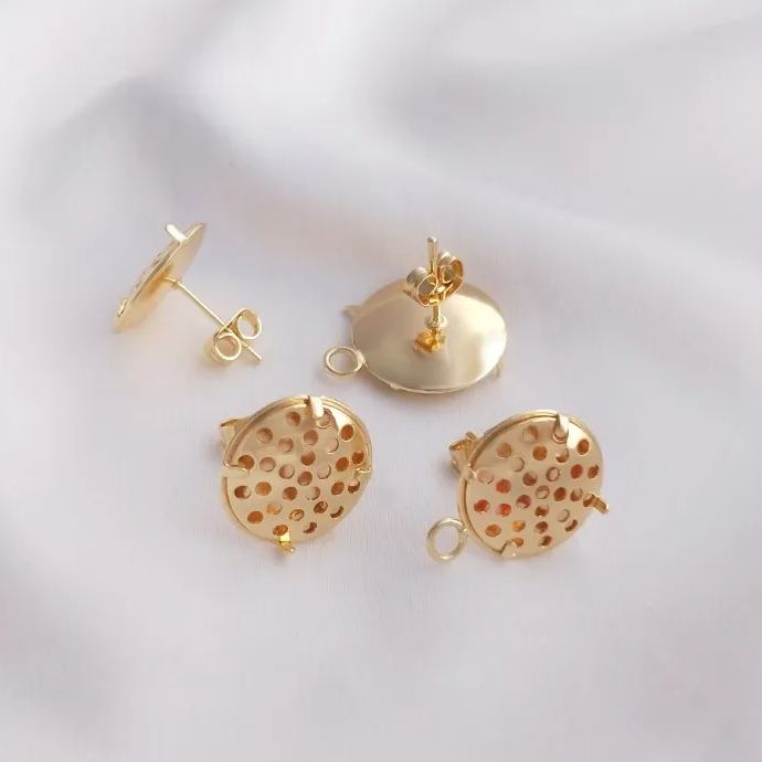 Disc with Holes Ear Studs Accessory for Earrings Making