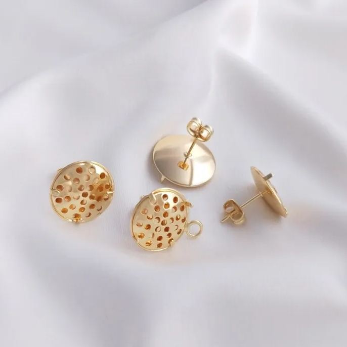 Disc with Holes Ear Studs Accessory for Earrings Making