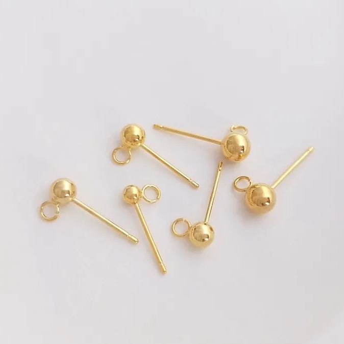 Ball Pin with Open Ring Earrings Studs