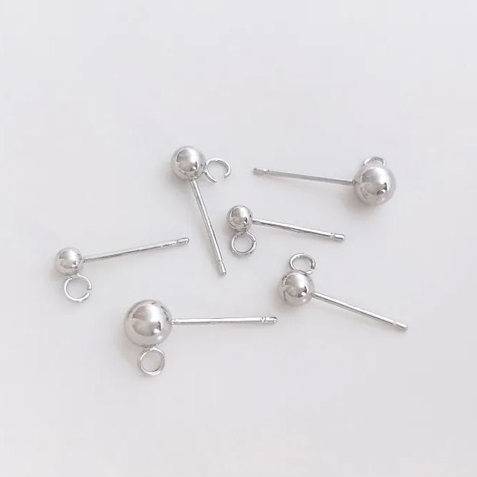 Ball Pin with Open Ring Earrings Studs