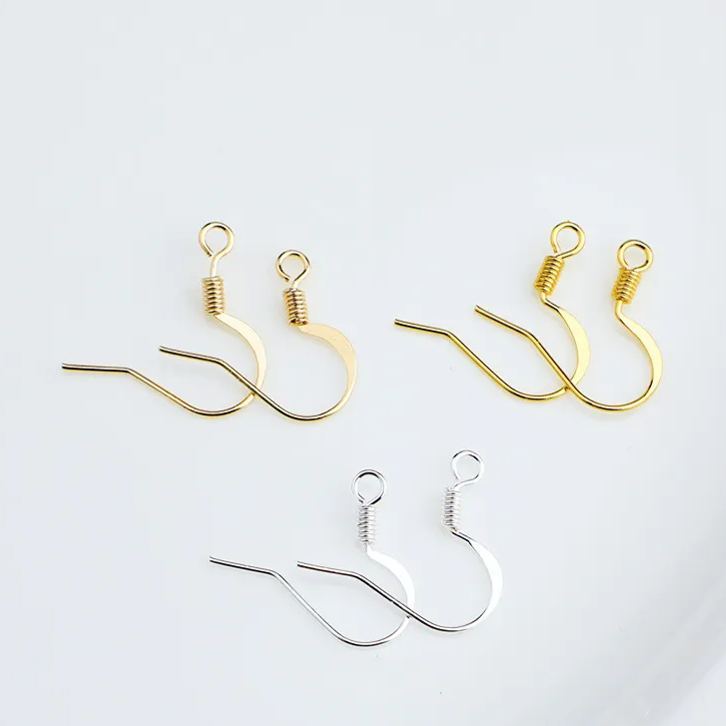 14k Gold Plated Flat Earrings Hooks Earrings Accessories