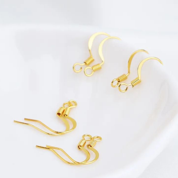 14k Gold Plated Flat Earrings Hooks Earrings Accessories
