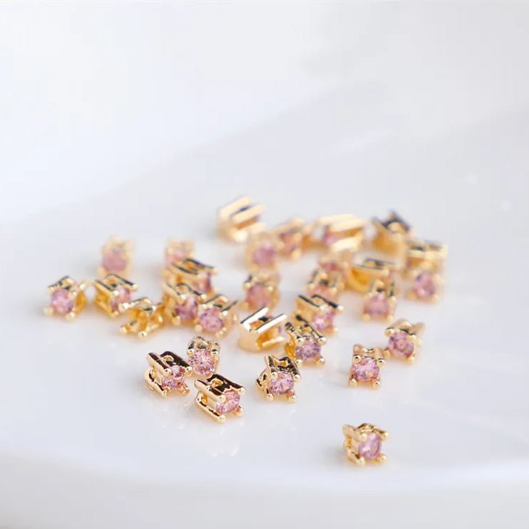 Colored Zircon Prong Setting Beads