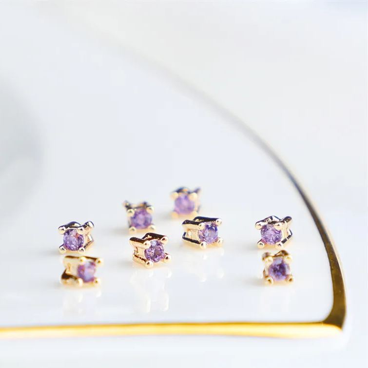 Colored Zircon Prong Setting Beads