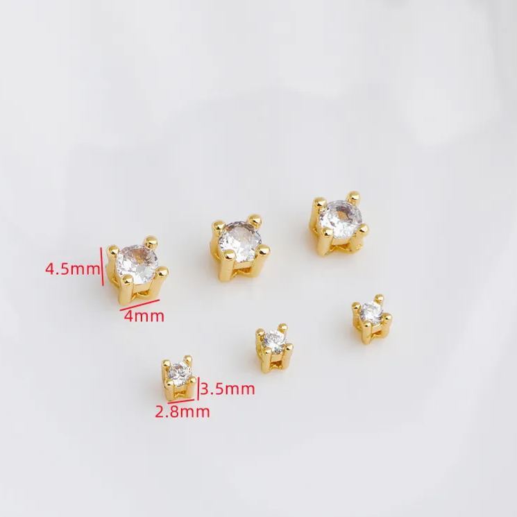 Colored Zircon Prong Setting Beads