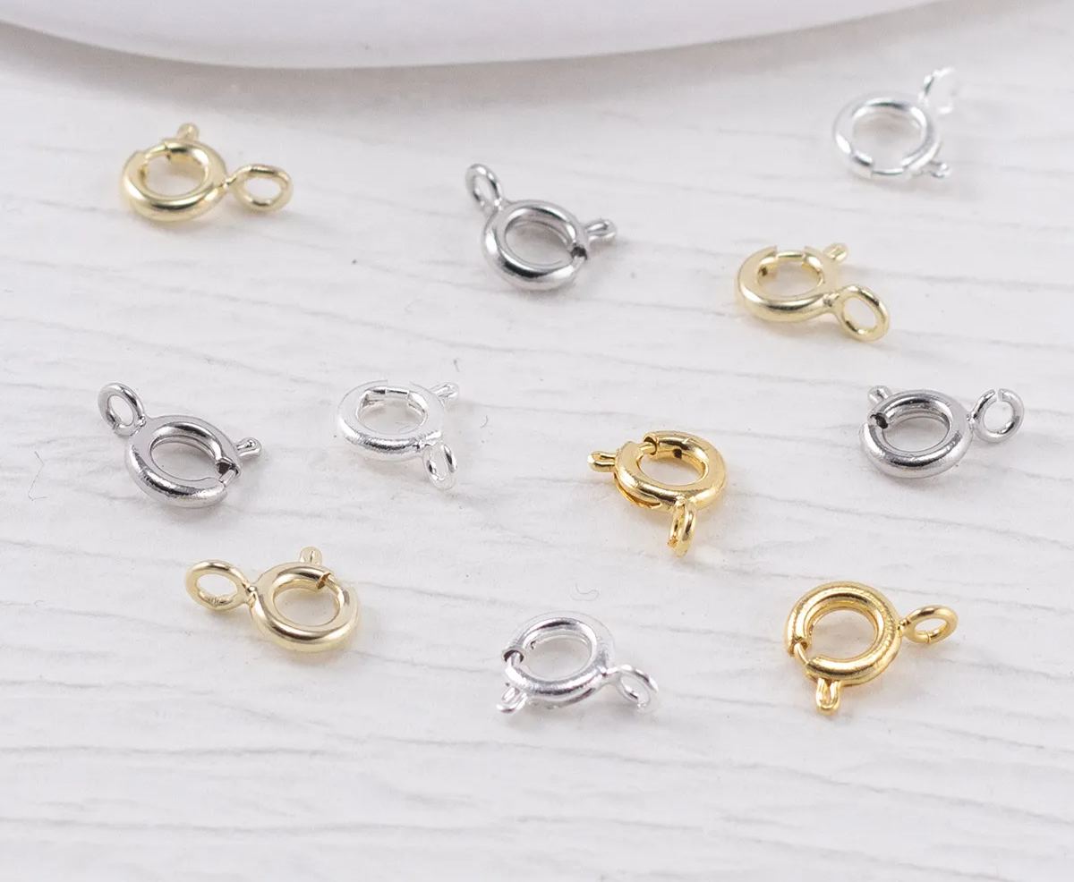 Round Spring Clasps with Open Jump Rings for Necklaces Bracelet Or Jewelry Making