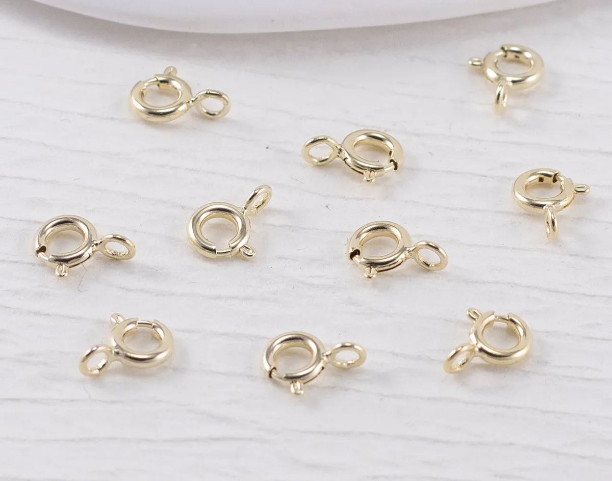 Round Spring Clasps with Open Jump Rings for Necklaces Bracelet Or Jewelry Making