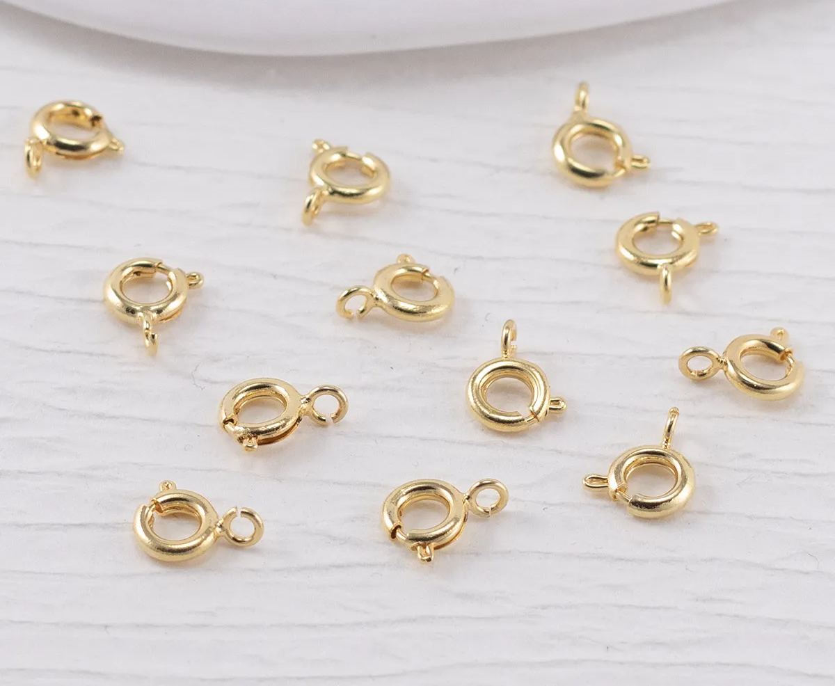Round Spring Clasps with Open Jump Rings for Necklaces Bracelet Or Jewelry Making