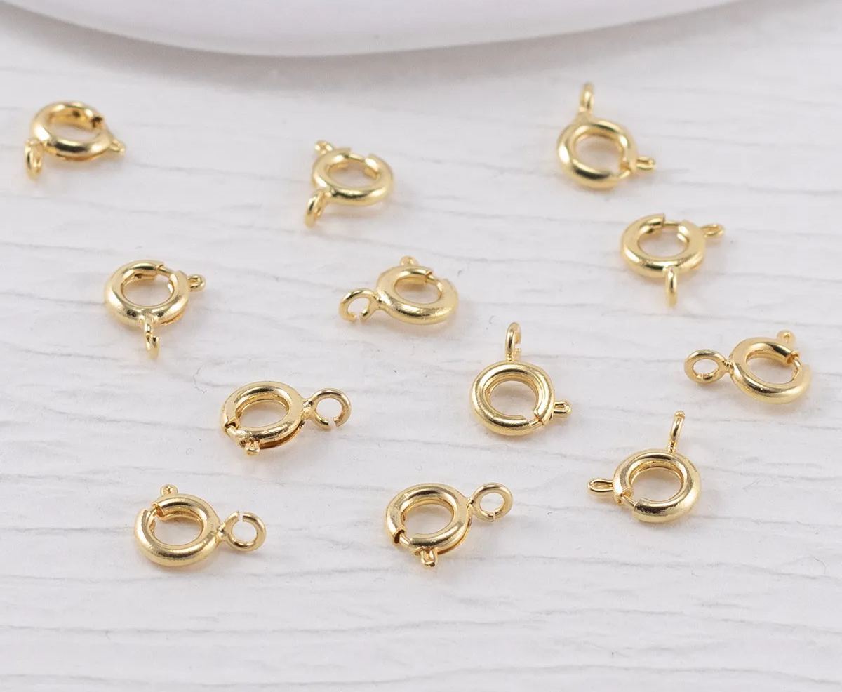 Round Spring Clasps with Open Jump Rings for Necklaces Bracelet Or Jewelry Making