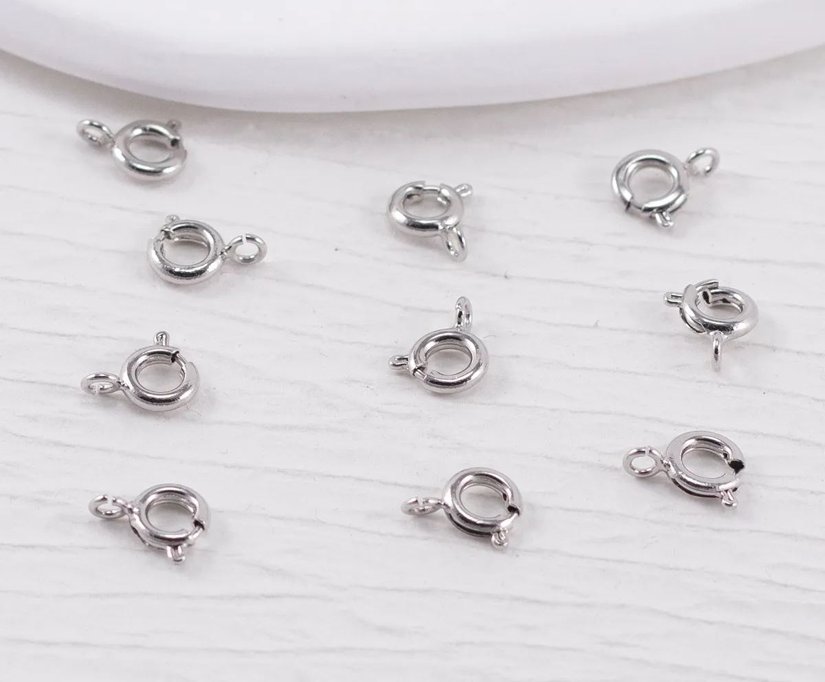 Round Spring Clasps with Open Jump Rings for Necklaces Bracelet Or Jewelry Making