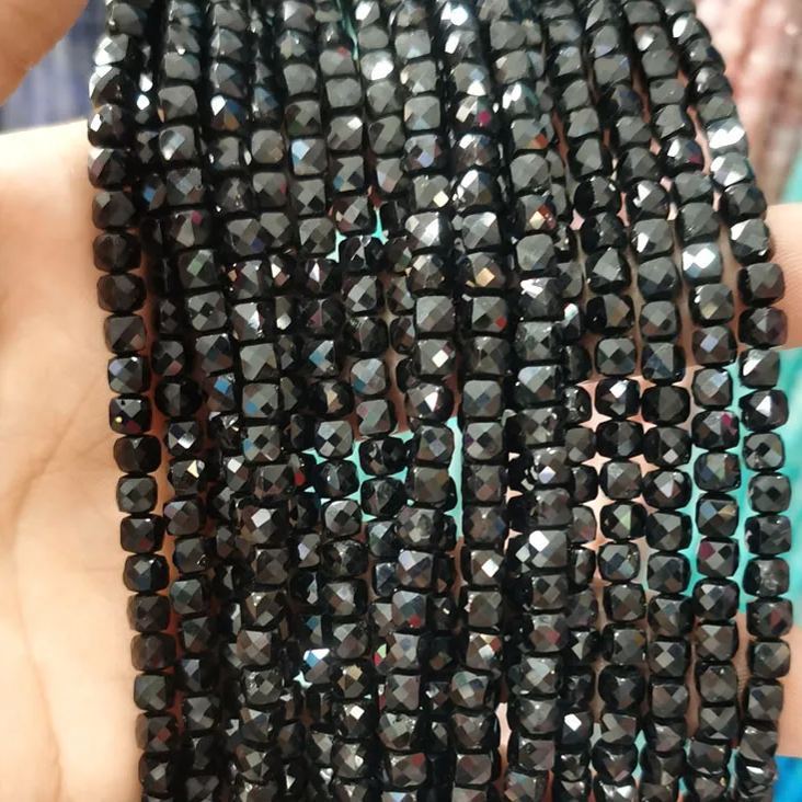 Natural Gemstone 4*4mm Square Faced Beads Strand