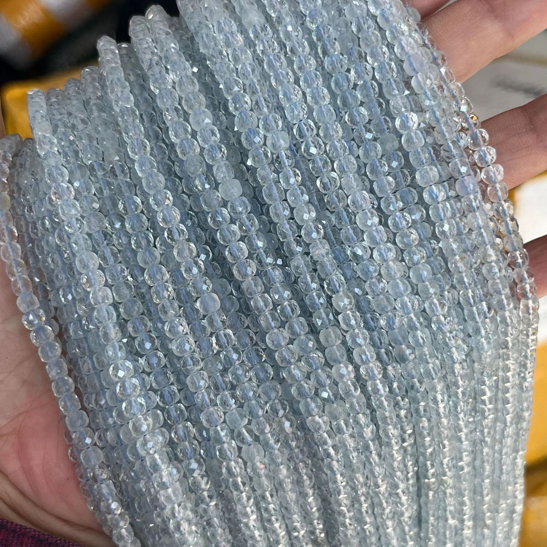 Natural Gemstone 4*4mm Square Faced Beads Strand