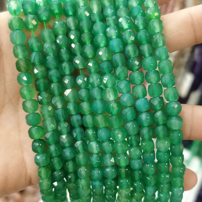 Natural Gemstone 4*4mm Square Faced Beads Strand