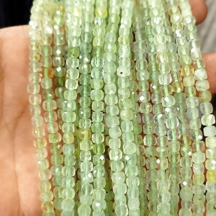 Natural Gemstone 4*4mm Square Faced Beads Strand