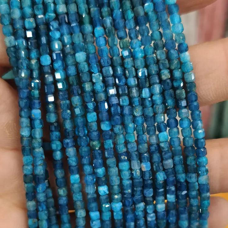 Natural Gemstone 2.5*2.5mm Square Faced Beads Strand
