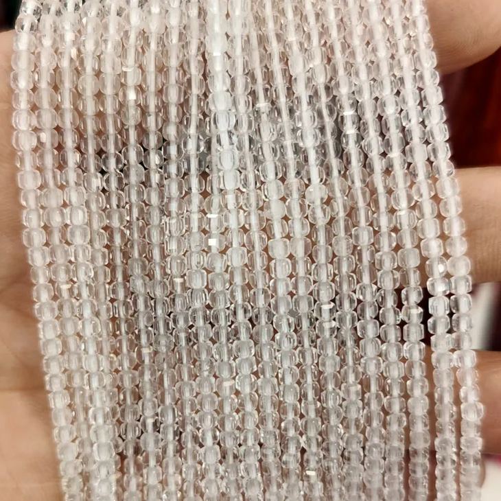 Natural Gemstone 2.5*2.5mm Square Faced Beads Strand