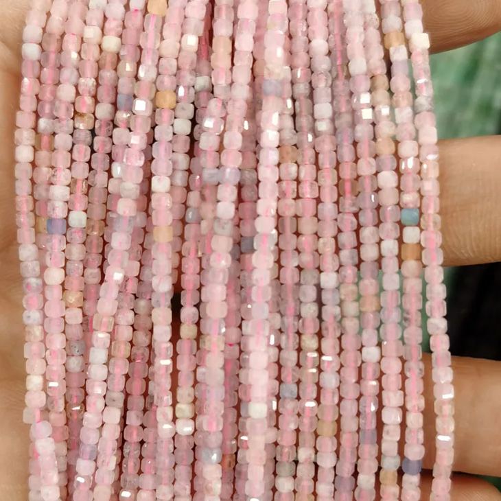 Natural Gemstone 2.5*2.5mm Square Faced Beads Strand