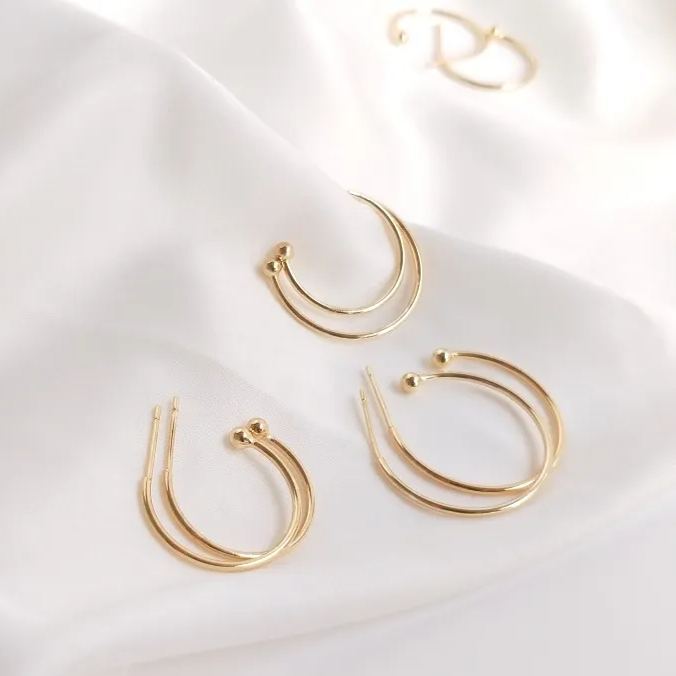 14k Gold Plated Copper hoop earrings accessory