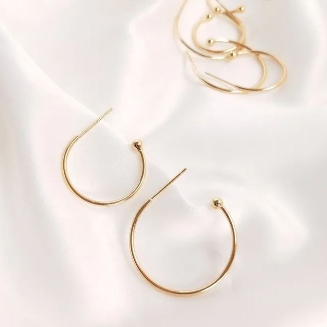 14k Gold Plated Copper hoop earrings accessory