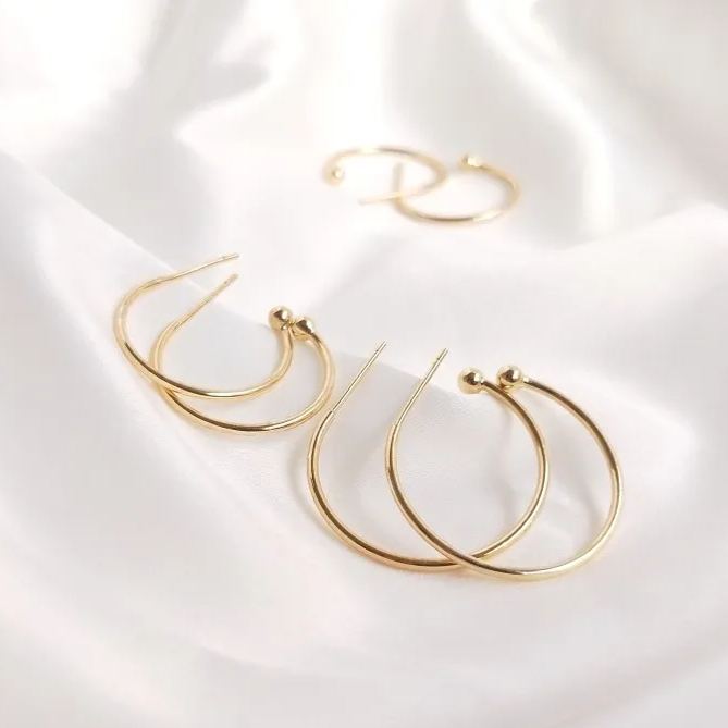 14k Gold Plated Copper hoop earrings accessory