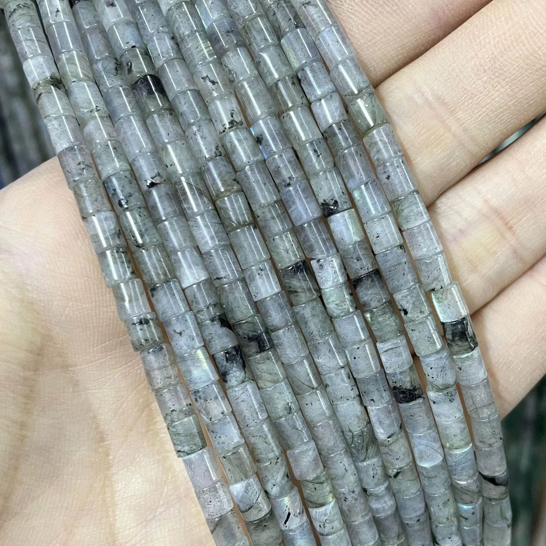 Natural Gemstone 4*4mm Cylinder Beads Strand