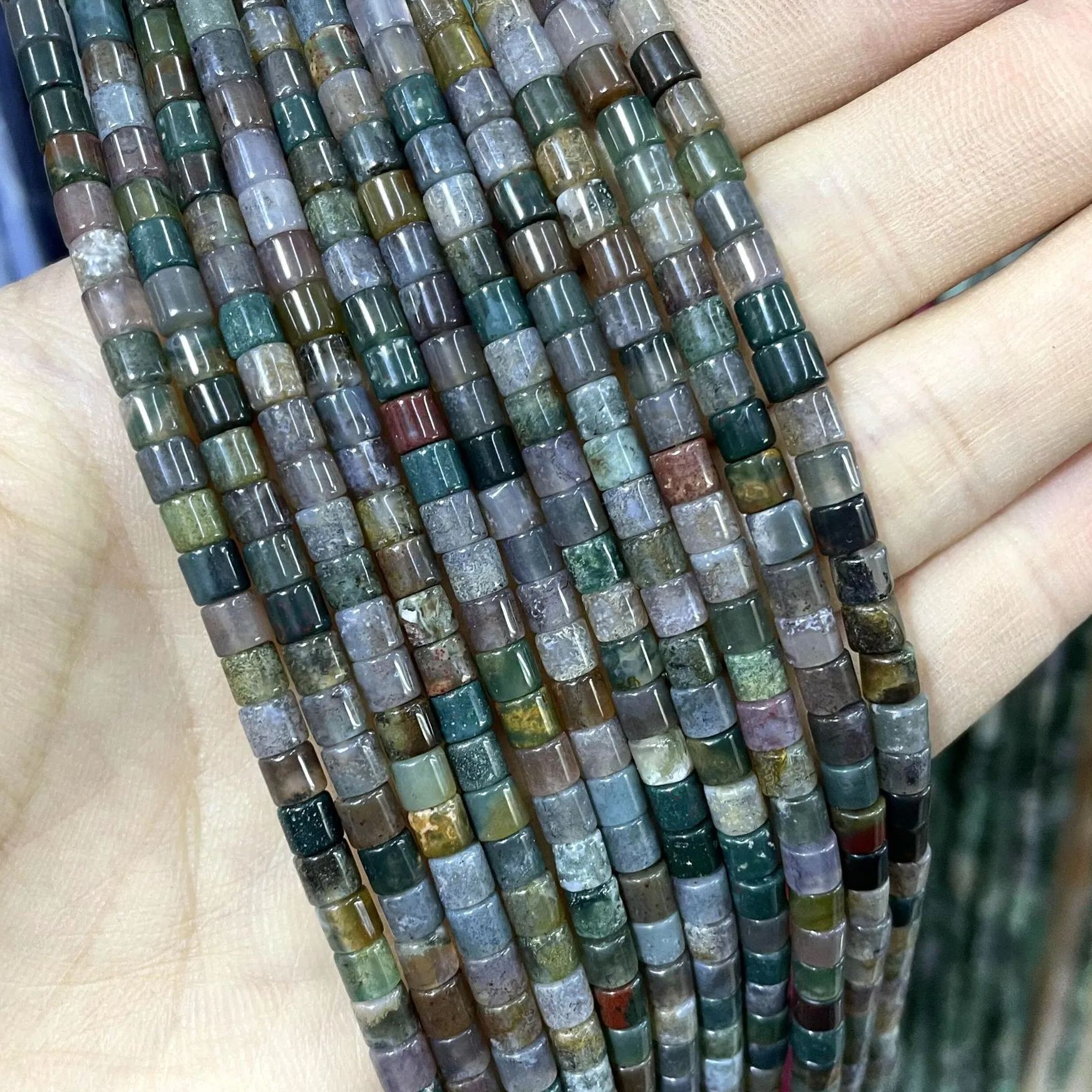 Natural Gemstone 4*4mm Cylinder Beads Strand