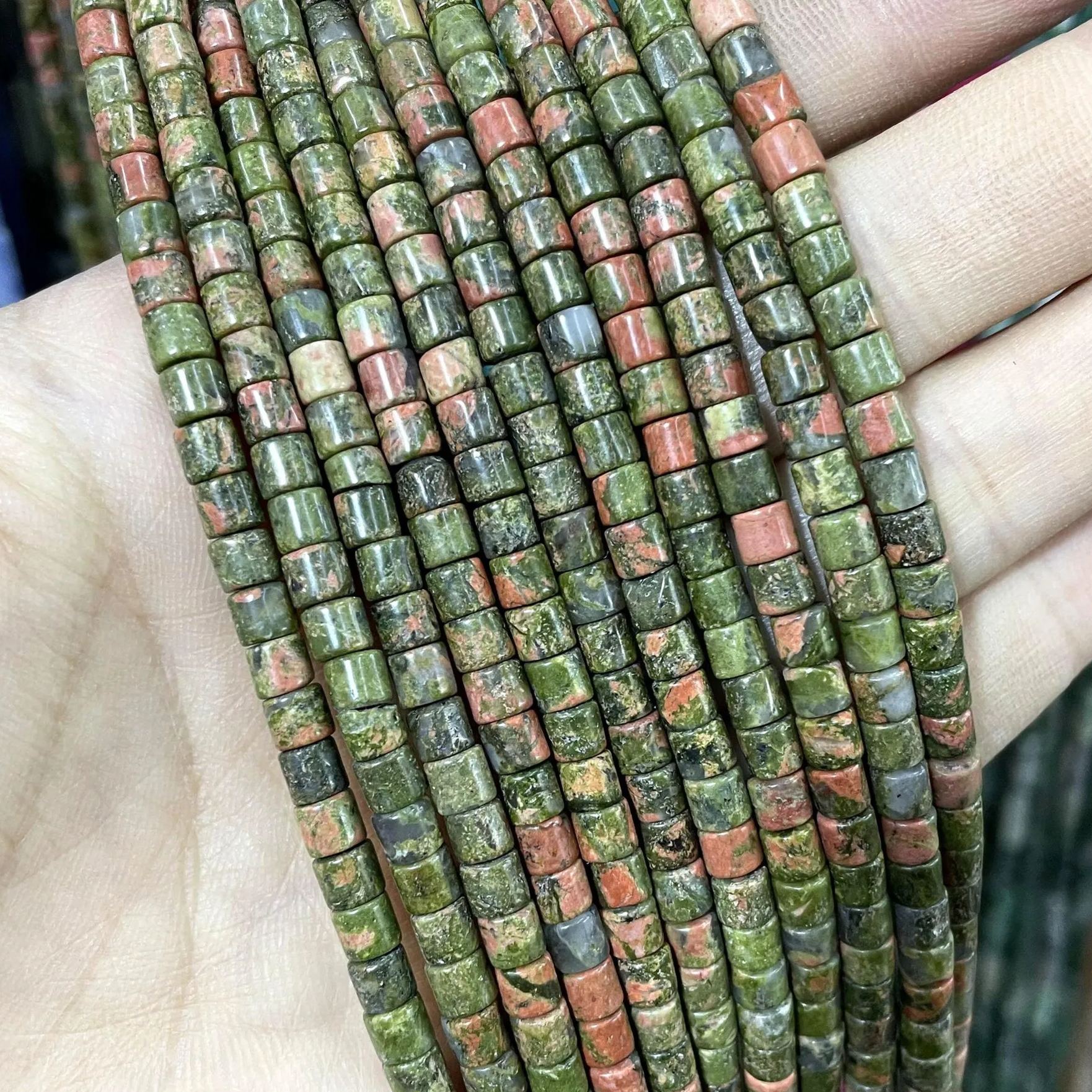 Natural Gemstone 4*4mm Cylinder Beads Strand