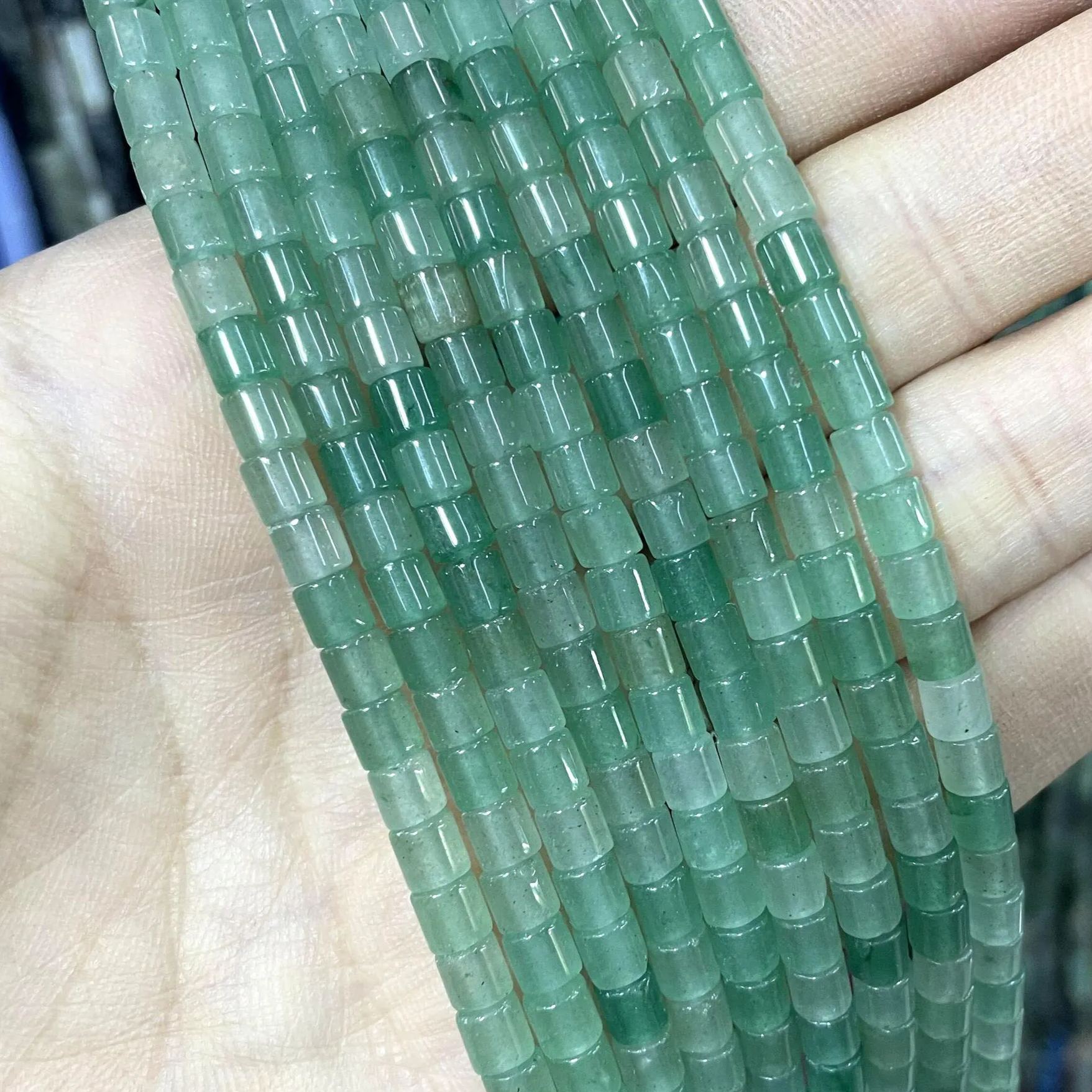 Natural Gemstone 4*4mm Cylinder Beads Strand