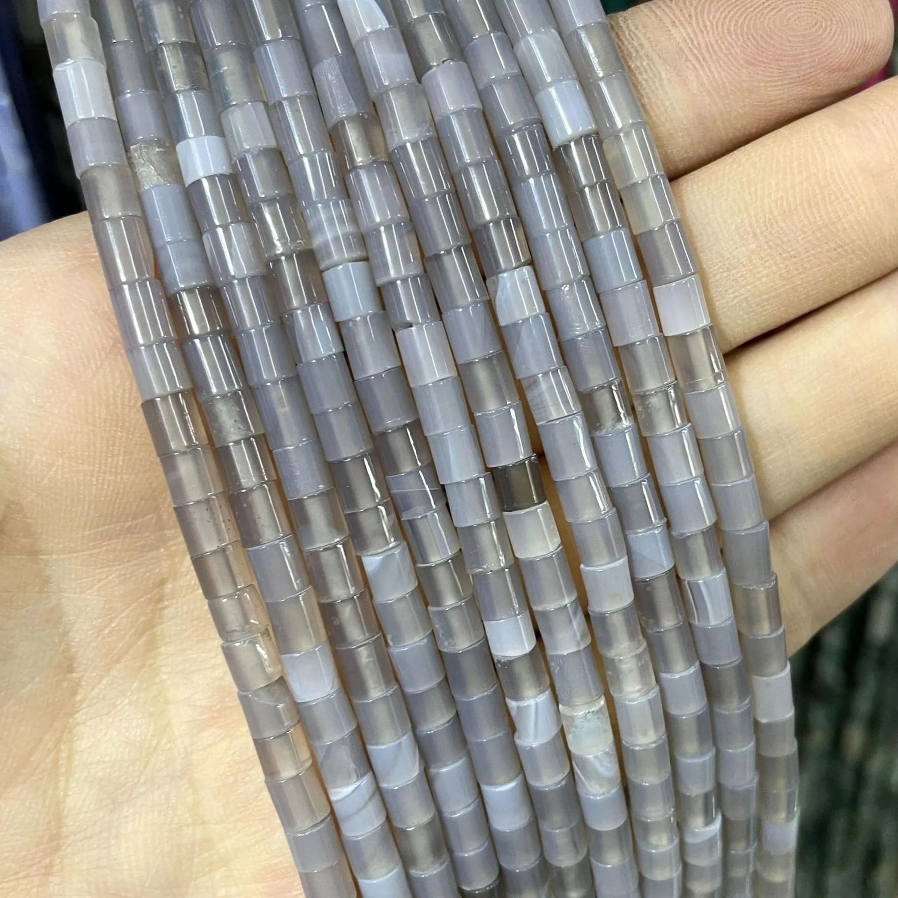 Natural Gemstone 4*4mm Cylinder Beads Strand