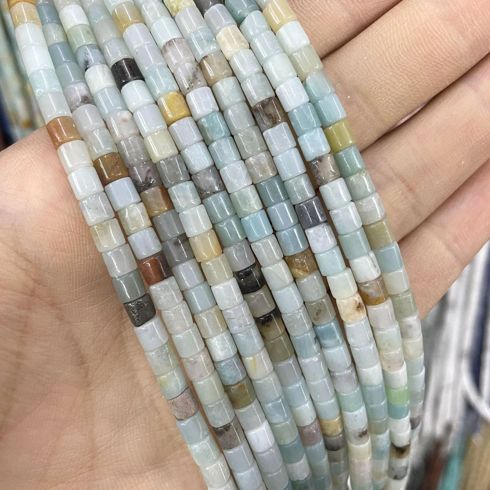 Natural Gemstone 4*4mm Cylinder Beads Strand
