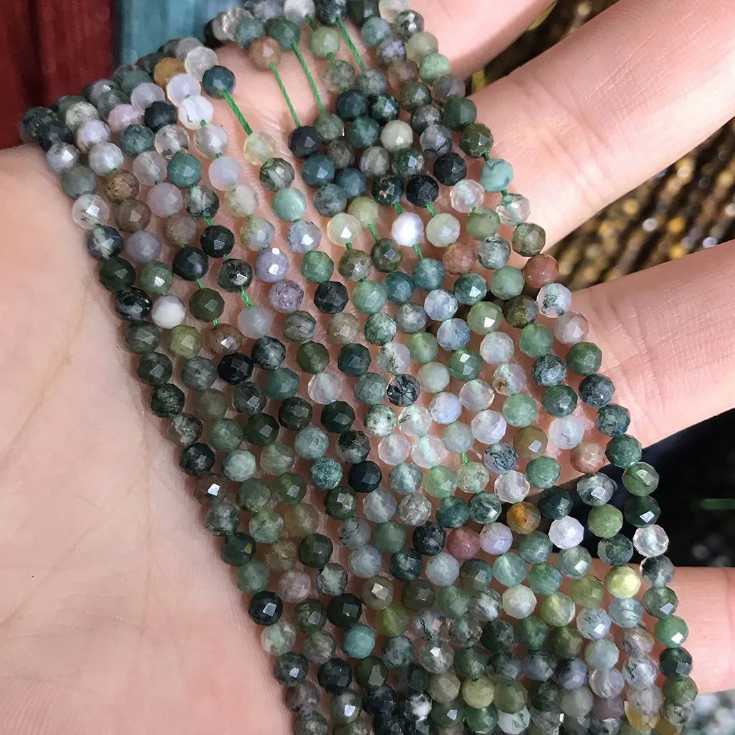 Natural Gemstone 2mm 3mm 4mm Faced Beads Strand