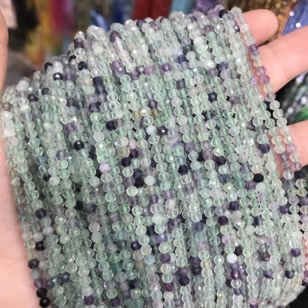 Natural Gemstone 2mm 3mm 4mm Faced Beads Strand