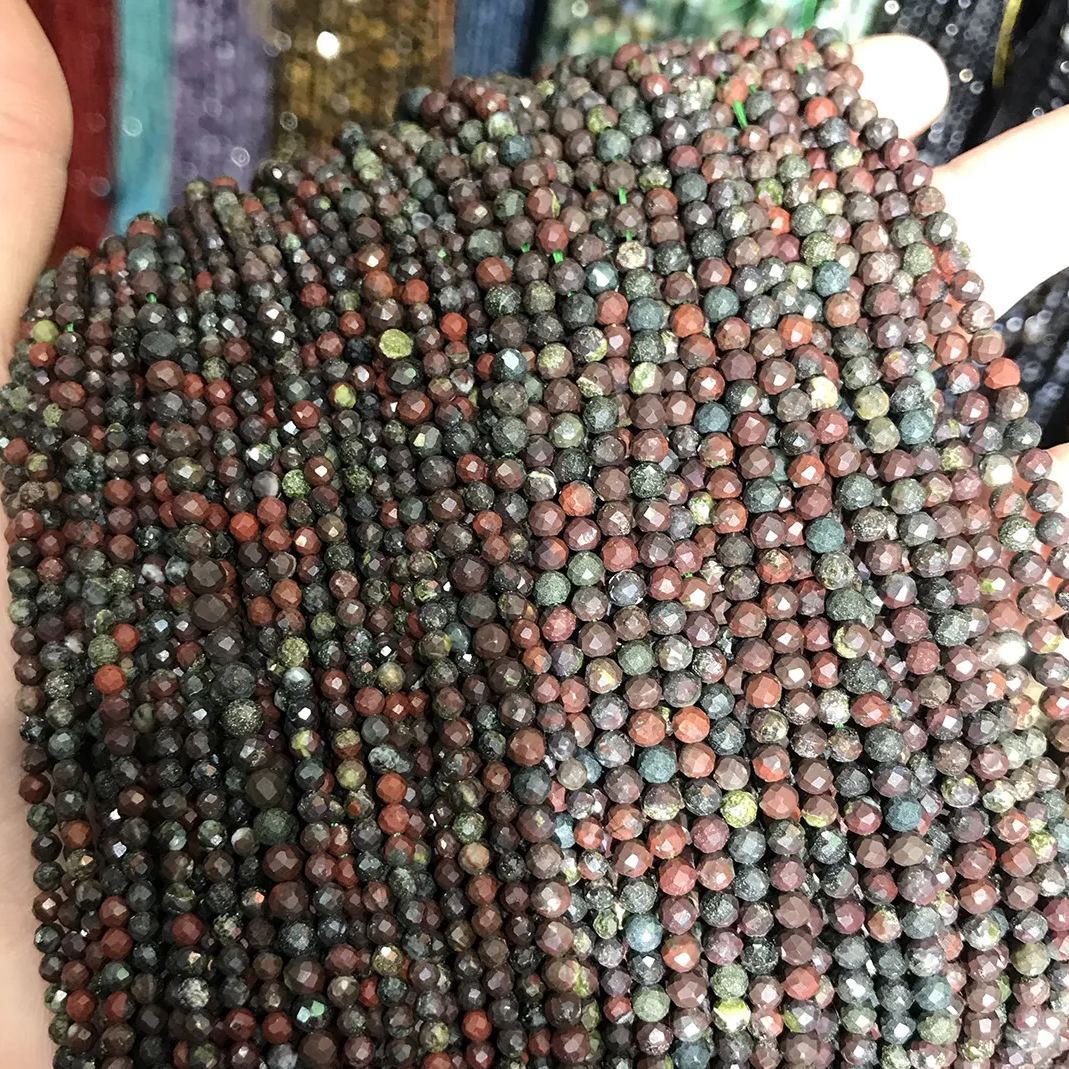 Natural Gemstone 2mm 3mm 4mm Faced Beads Strand