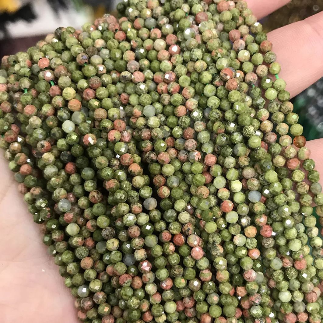 Natural Gemstone 2mm 3mm 4mm Faced Beads Strand