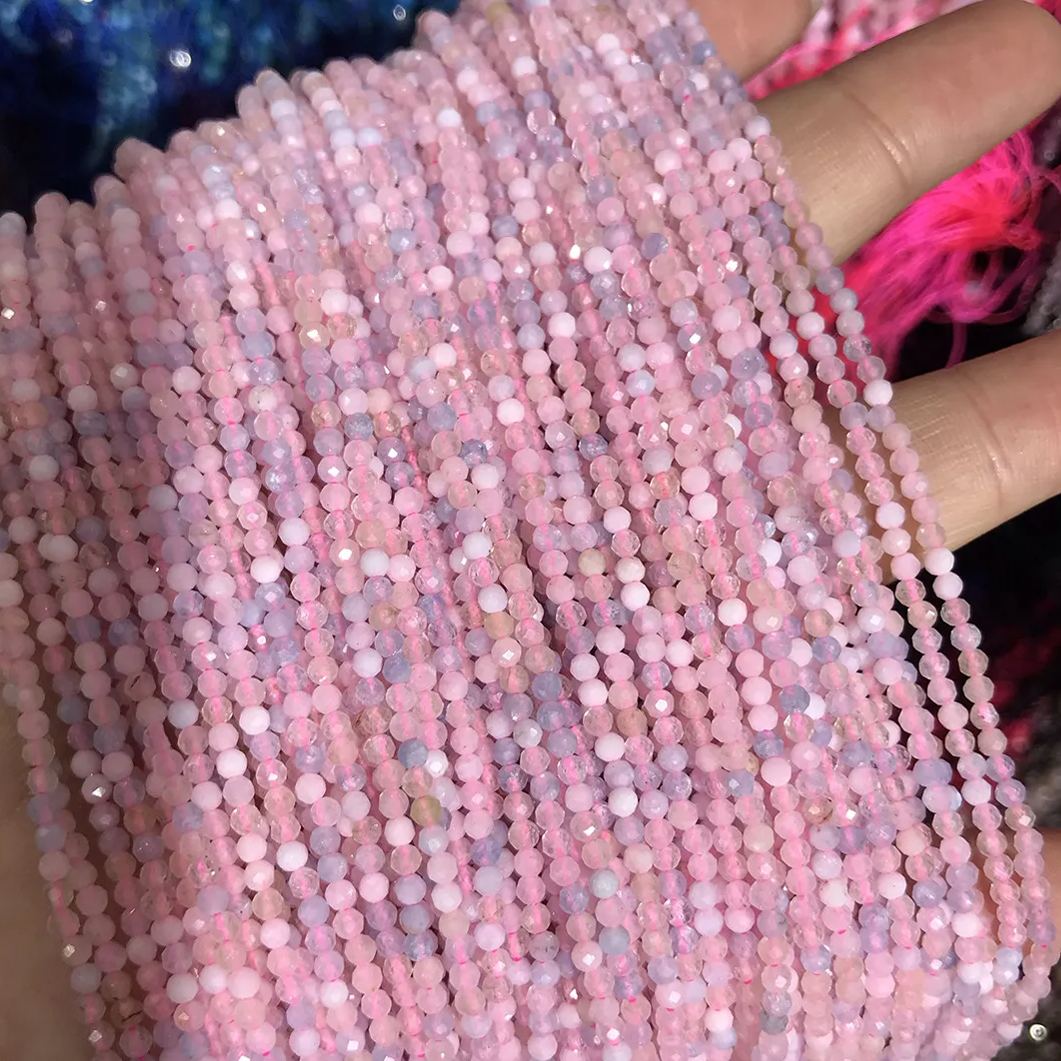 Natural Gemstone 2mm 3mm 4mm Faced Beads Strand