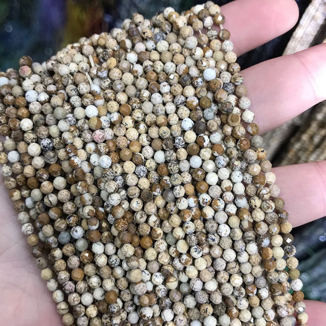 Natural Gemstone 2mm 3mm 4mm Faced Beads Strand