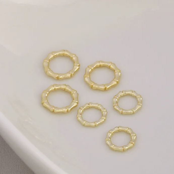 14K Gold  Plated Copper Close Ring Accessory for Jewelry Making