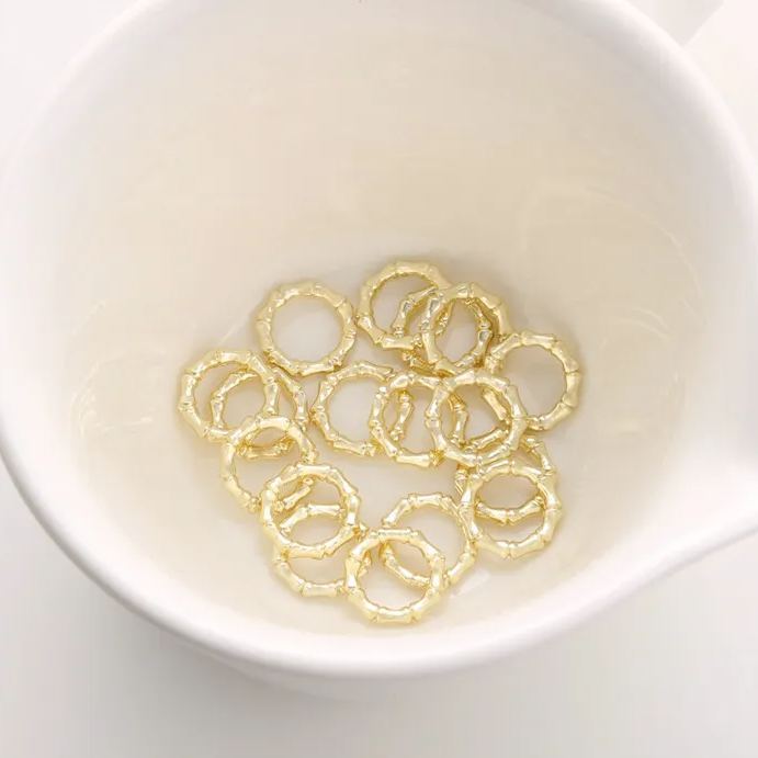 14K Gold  Plated Copper Close Ring Accessory for Jewelry Making