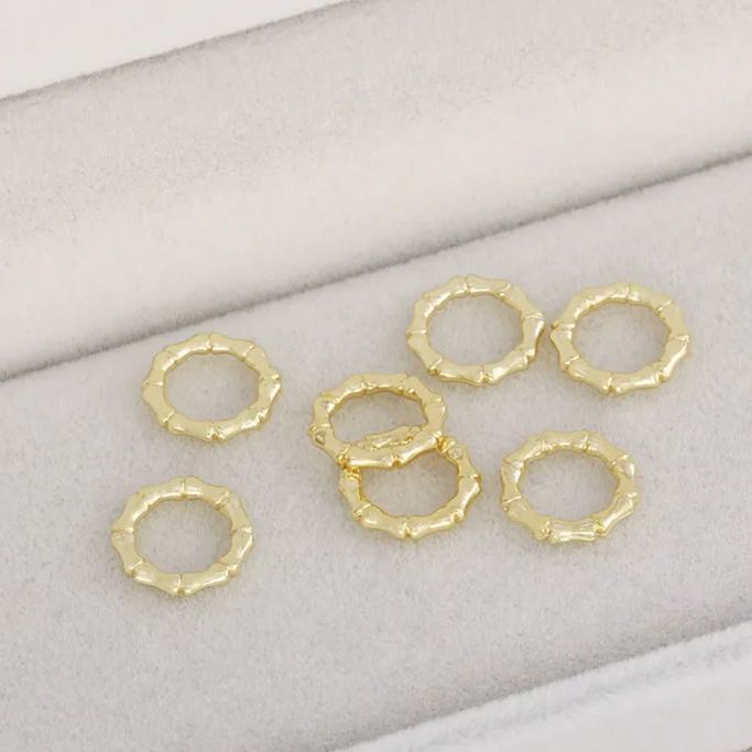 14K Gold  Plated Copper Close Ring Accessory for Jewelry Making