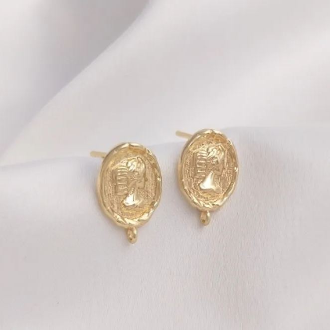 Ornamented Earrings Posts Accessory for Earrings Making