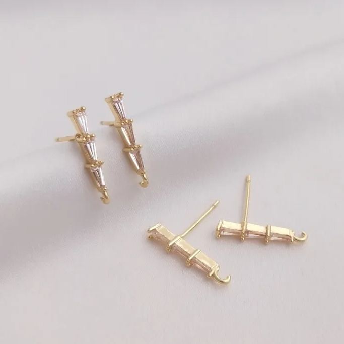 Ornamented Earrings Posts Accessory for Earrings Making