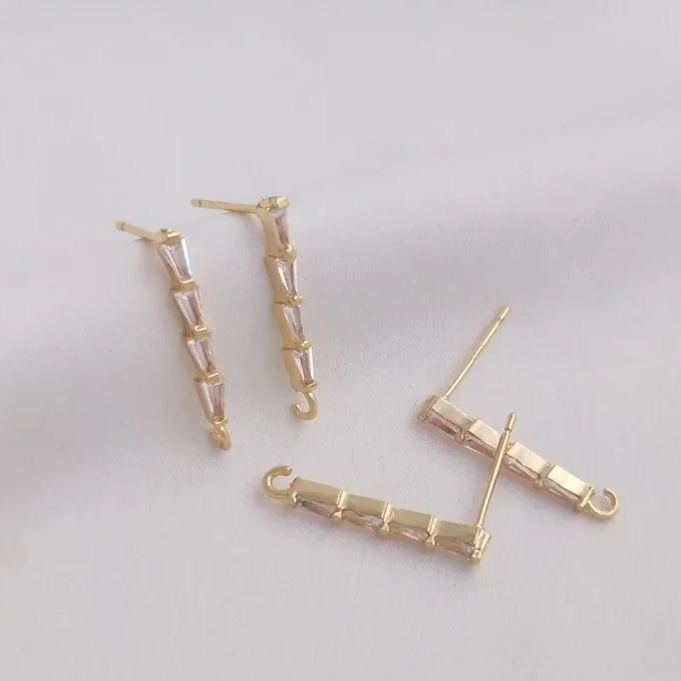Ornamented Earrings Posts Accessory for Earrings Making