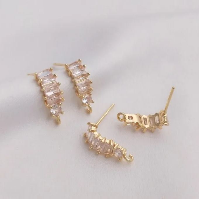 Ornamented Earrings Posts Accessory for Earrings Making