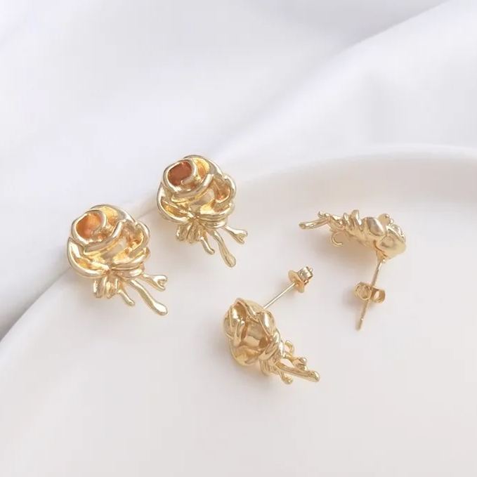 Ornamented Earrings Posts Accessory for Earrings Making