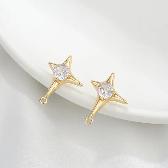 Ornamented Earrings Posts Accessory for Earrings Making