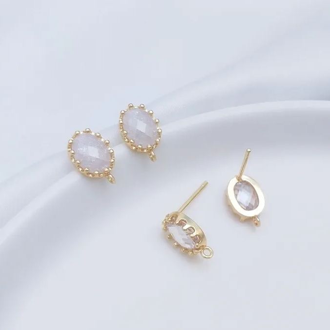 Ornamented Earrings Posts Accessory for Earrings Making