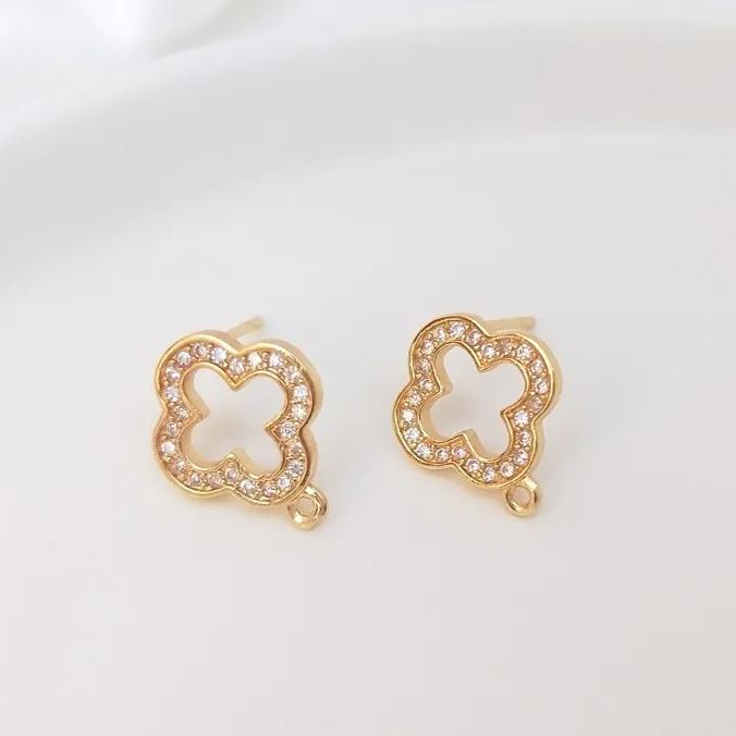 Ornamented Earrings Posts Accessory for Earrings Making