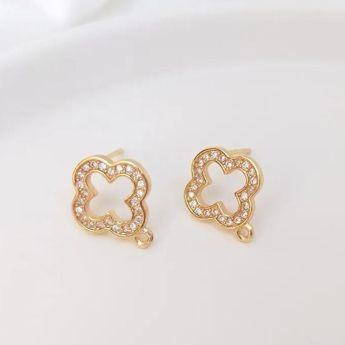 Ornamented Earrings Posts Accessory for Earrings Making