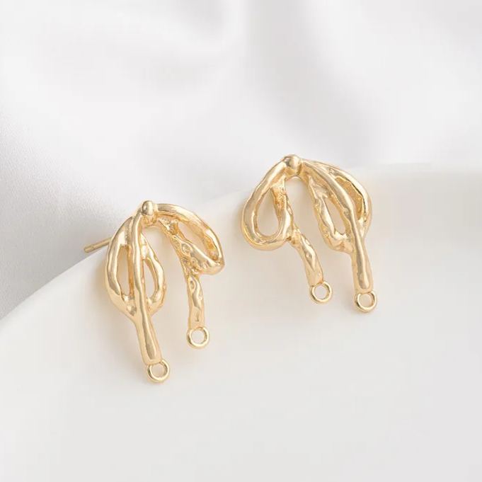 Ornamented Earrings Posts Accessory for Earrings Making