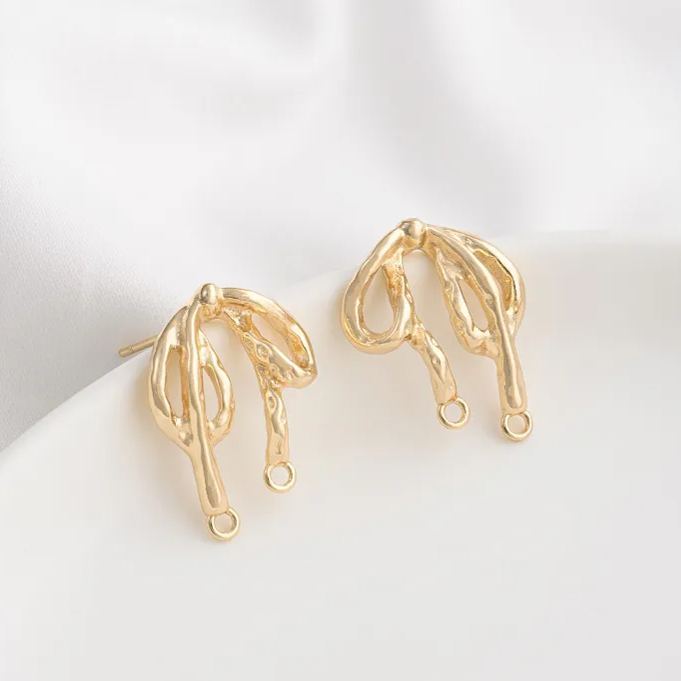 Ornamented Earrings Posts Accessory for Earrings Making